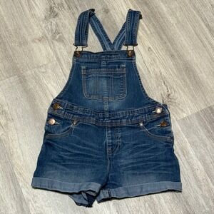 Jordache Girls Overalls Shorts size 7/8 Adjustable Denim Blue Jean